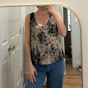 Zara Animal Print Tank Top - Black and Tan